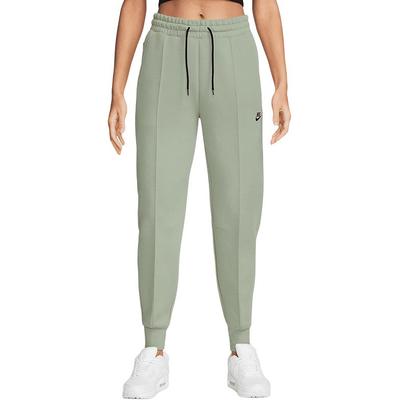 FW24 AS W NSW TCH FLC MR JGGR Calças Esportivas de Malha Casuais Respiráveis com Logotipo Estampado Calças Femininas Verde FB8331-370