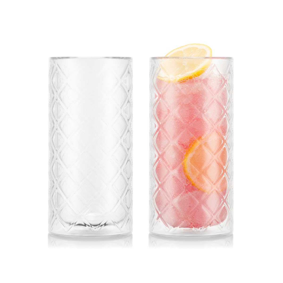 

BODUM DERBY Set of Insulates Against Cold and Hot and Freezer Authentic Product Double-Walled Glasses, 400ml, 2, Drinks, Double-Walled,