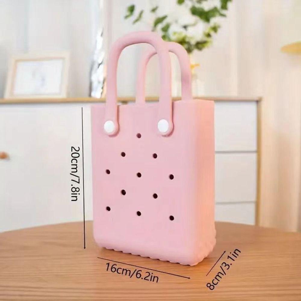 Mini EVA Handbags With Hole Handmade DIY Hole Paste Bag Cartoon Pattern Handbags  Vacation