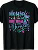 1 Stück Herren Grafik-T-Shirt mit Aufdruck 'Mommy of The Birthday Mermaid' Kurze Ärmel Rundhalsausschnitt Normale Passform