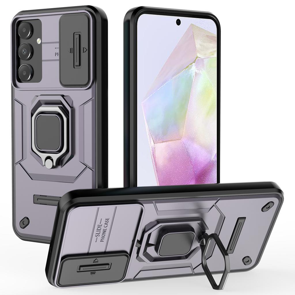 For Samsung Galaxy A15 4G/A15 5G Protective Case Slide Lens Cover PC+TPU Phone Shell