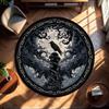 Gothic Raven Crystal Ball Crimson Rose Occult Graphics Circle Rug,Living Room Sofa Chair,Hallway,Bedroom Indoor Decor Rug Gift