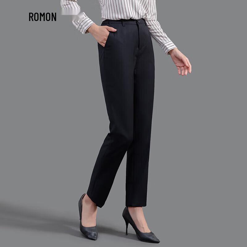 Romon Women's High-Waisted Straight-Leg Business Trousers