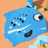 Kids' Silicone Cartoon Fish Swimming Cap - Comfortable Fin Swim Cap for Boys and Girls