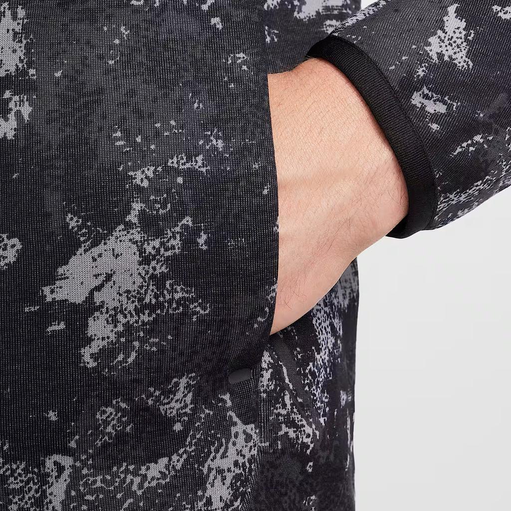 Nike Printed Pattern Hooded Zip-Up Raglan Sleeve Jacket Men jackets Black HV5055-060