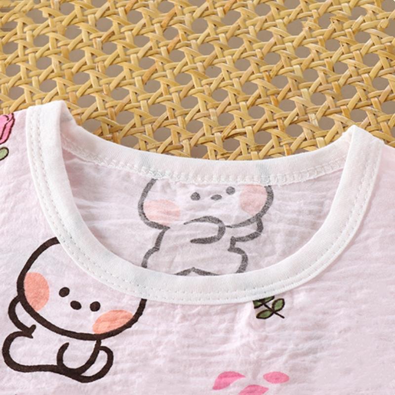 2tlg./Set Kind Unisex Entzückendes Kurzarm T-Shirt + Shorts Set Elastisch Kinder Lässig Sommerkleidung Bequemer Baby Mädchen Jungen Pyjama
