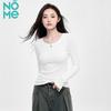 NOME Women's Ribbed Crew Neck Slim Fit T-Shirt