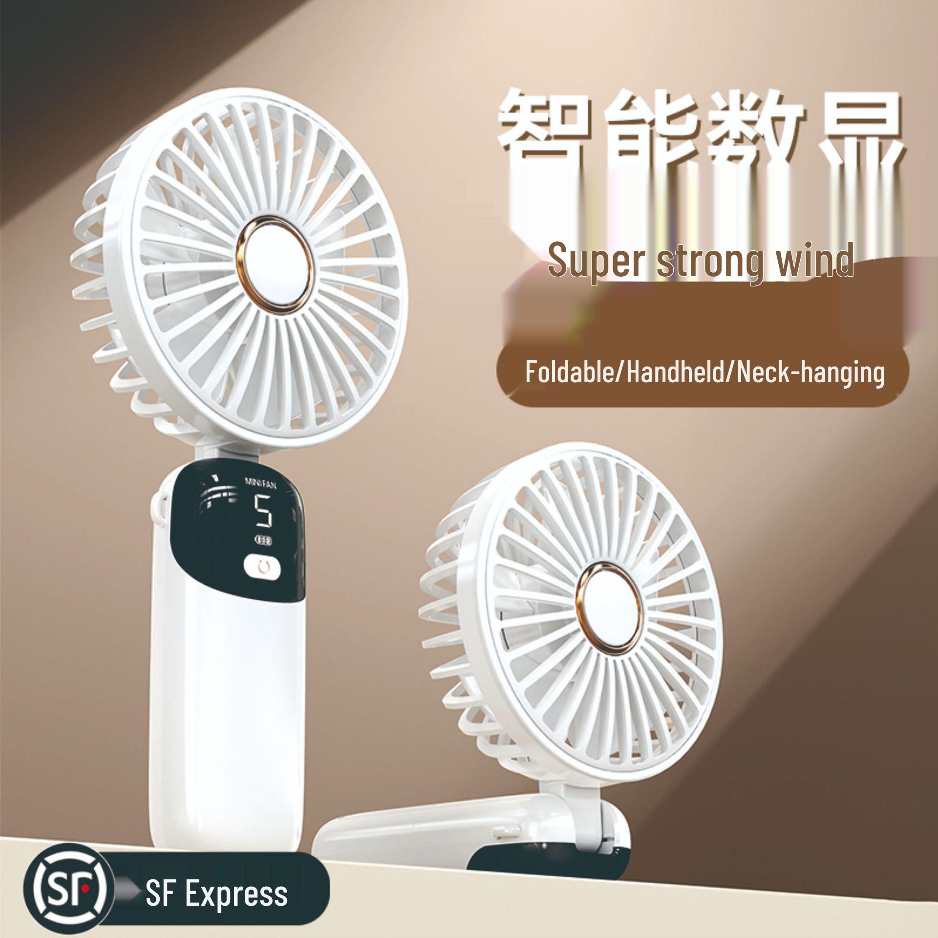 Rechargeable Portable Mini Neck Fan with USB, Strong Silent Wind for Students