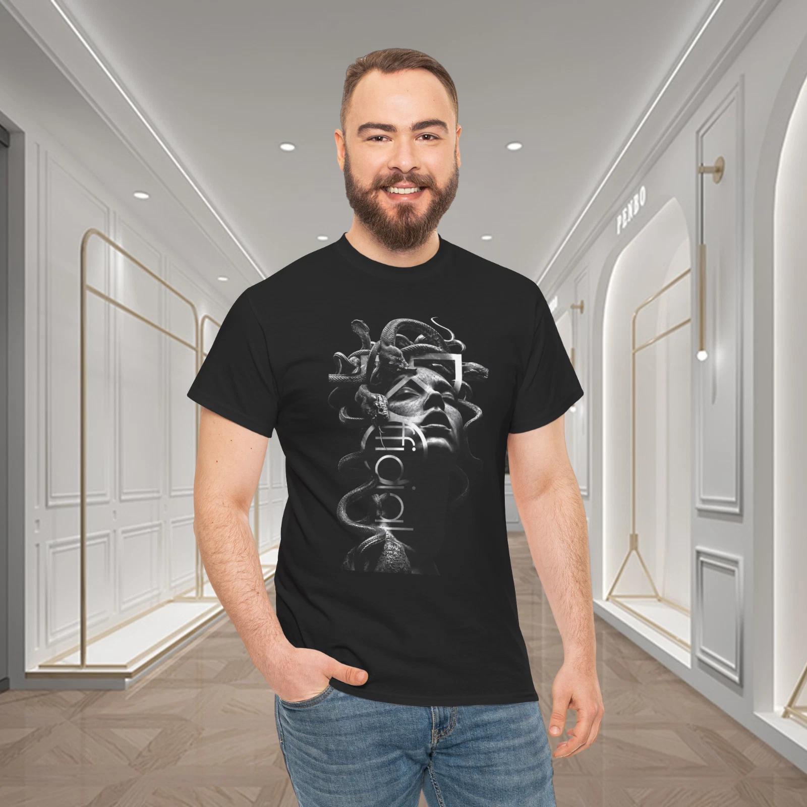 Medusa Snake Head Gothic Statue Graphic T-Shirt S