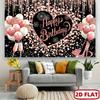 2D Rose Gold Heart Happy Birthday Backdrop with Balloons & Heels