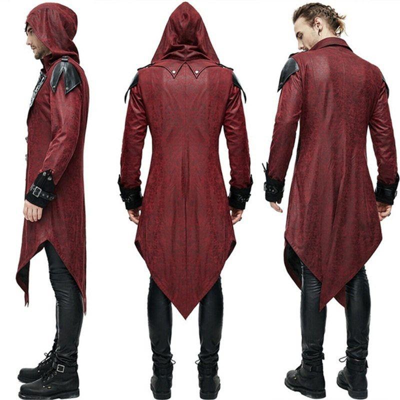 European and American-Style Stylish Gothic Hooded Knight Assassins Jacket