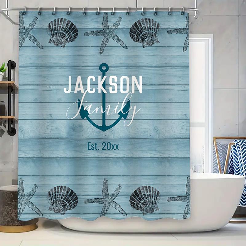 

Vibrant Retro Waves Shower Curtain Blue Artistic Ocean Scene Print Waterproof Bathroom Decor for Kids Bathrooms Multiple Sizes A 90x180cm