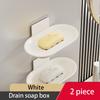 Bathroom Space Aluminum Soap Box Without Punching With Drain Tray Wall Soap Storage Box Wall Hang Soap Rack