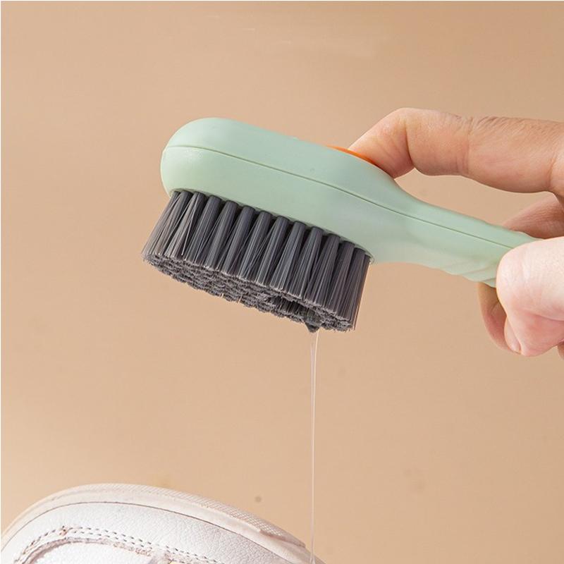 1pcs Shoes Brush Automatic Liquid Discharge Multifunction Press Out Shoes Cleaner Soft Bristles Clothes Brushes Cleaning Tool