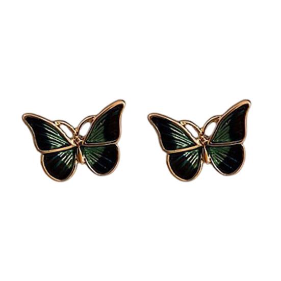 1 Pair Lady Ear Clip Non-Fading Exquisite Shiny Rhinestone Butterflies Shape No Piercing Ear