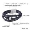 Trendy European American Multi-layer Woven Leather Bracelet with Stainless Steel Magnetic Buckle