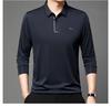 Spring Autumn Long-sleeved POLO Shirt for Men Middle-aged Young Anti-wrinkle T-shirt Casual Business