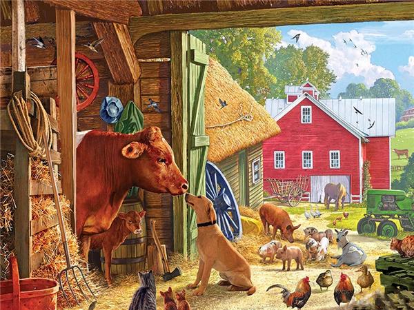 Ferme Mozaic complet cu diamante Peisaj Animale Câini Tablouri decorative 5d Diamante Poză Diamont Instrumente de pictură Artă de broderie