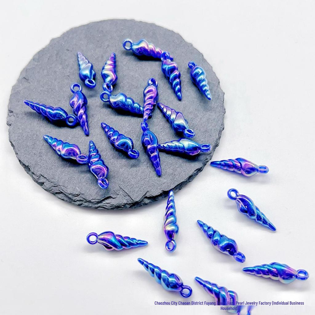 8x25mm Iridescent Conch Pendant Beads for DIY Ethnic Headdress and Accessories