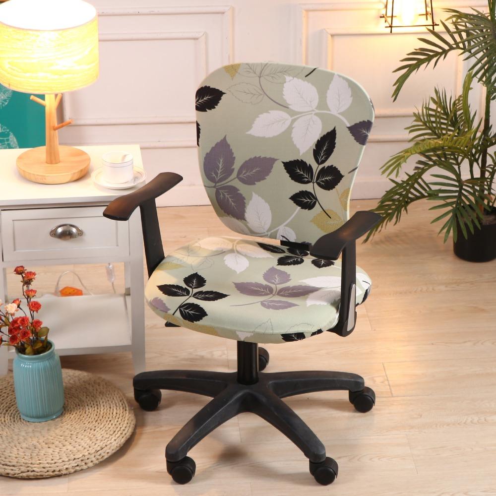 2Pcs/Set High Elastic Office Chair Covers Pattern Thicken Gaming Chair Covers Anti Slip Dustproof Computer Split Seat Cover