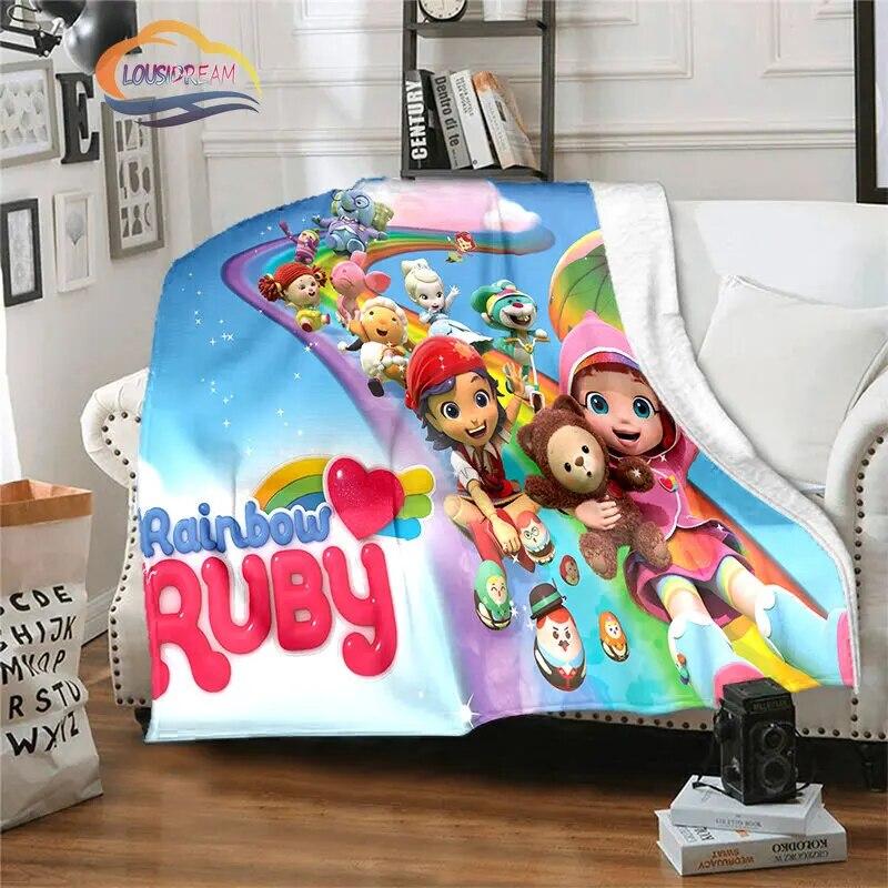 

Детское одеяло из 3D мультфильмов «Радуга Рубин» Лулу и медведь, милый интеллект, приключения, анимация, фланель 30x40in