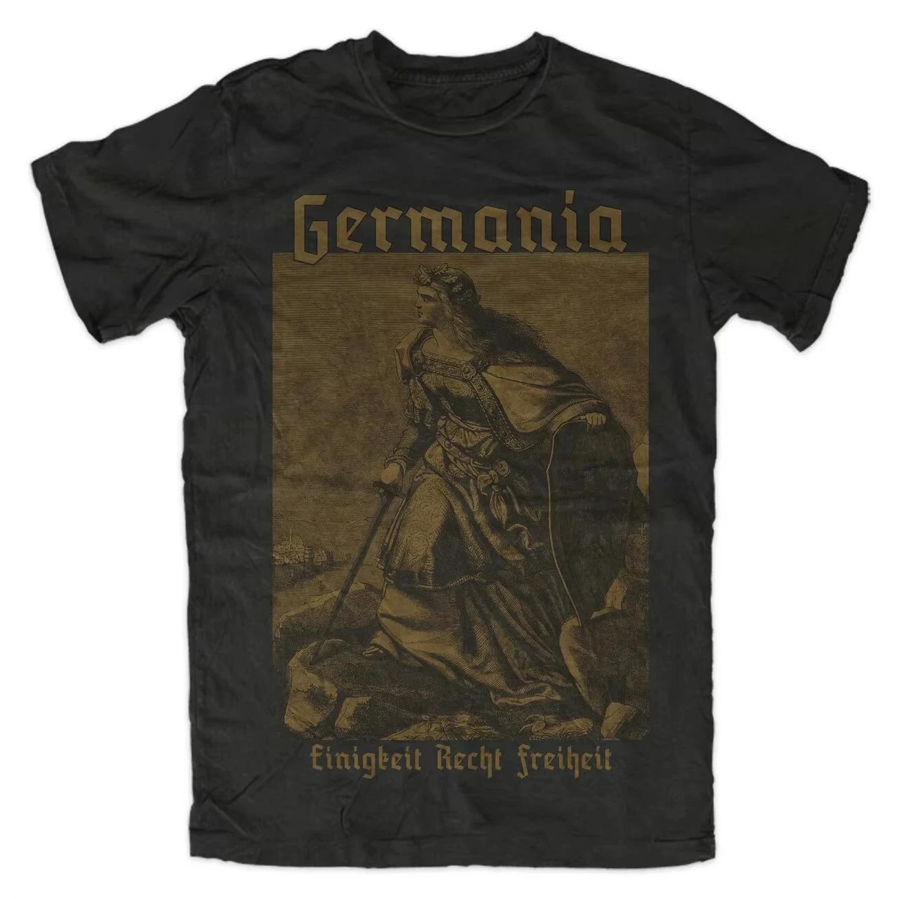 

Deutschland Prussia Germania Goddess Gott Mit Uns Gloria T-Shirt Summer Casual Short Sleeve O Neck Mens T Shirt Loose Casual 4XL