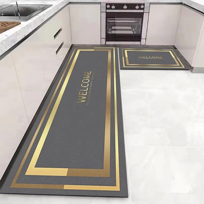 Kitchen Pvc Mat Leather Waterproof Carpet Non-slip Floor Mats Oil-proof Home Decoration Long Area Rug Alfombra De Cocina
