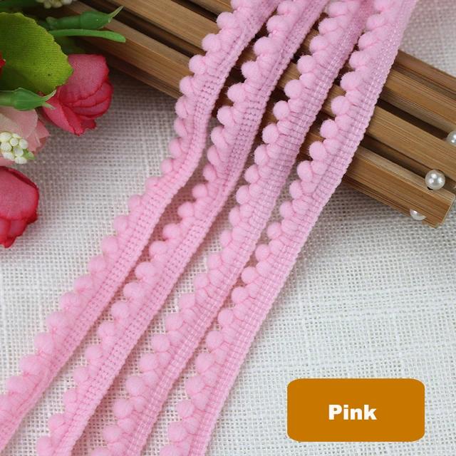 1-10Yards Mini Colorful Pearl Pompom Decoration Ball Tassel Ribbon Sewing Lace Knitted Fabric Handmade DIY Craft Accessories