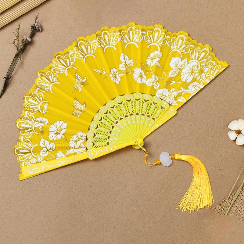 Chinese Style Folding Fan Portable Dance Performance Hand Fan Ancient Cheongsam Photography Props Classical Gift for Ladies