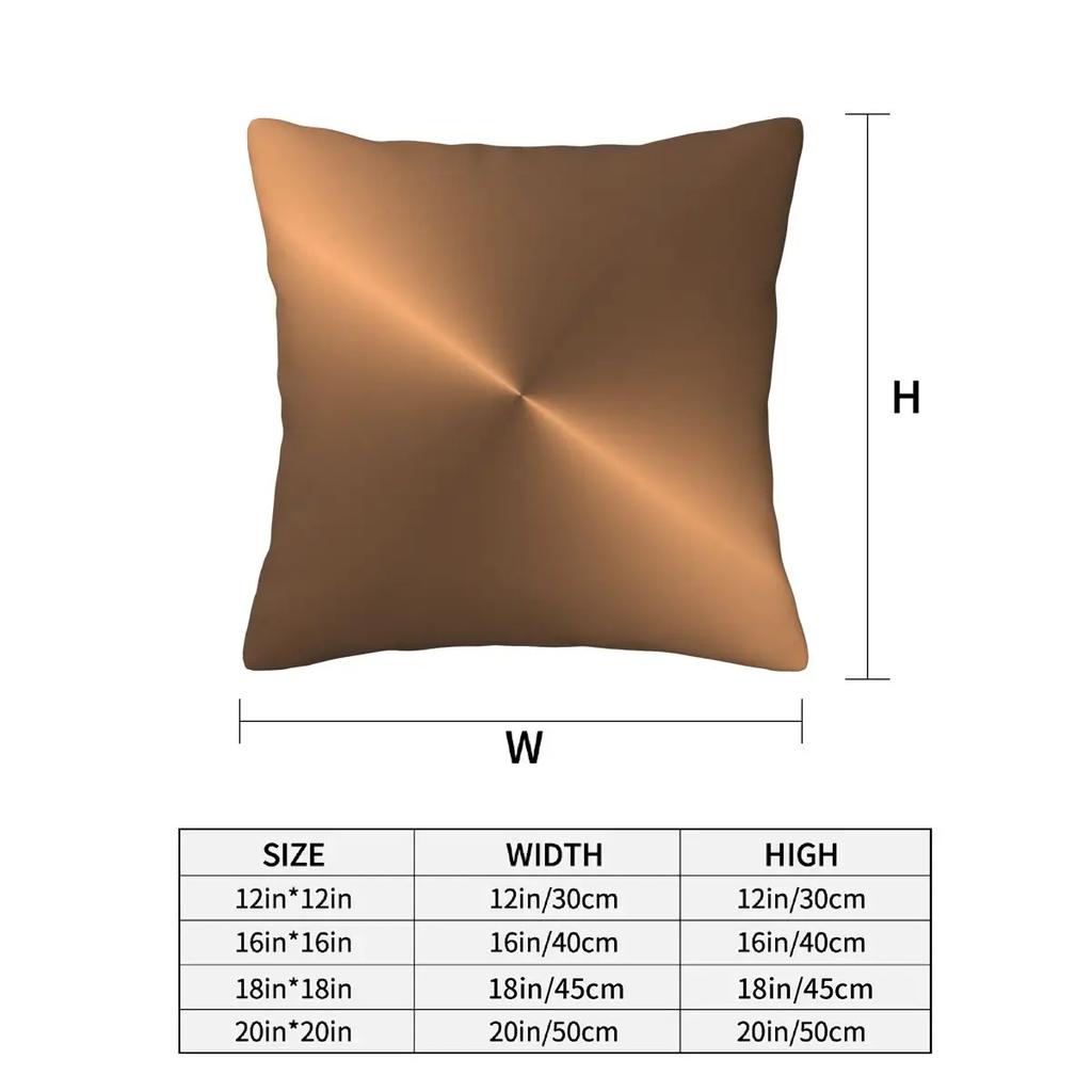 Brushed Copper 2 Pcs Square Pillowcase Pillow Cover Cushion Decor Comfort Throw Pillow For Home Living Room