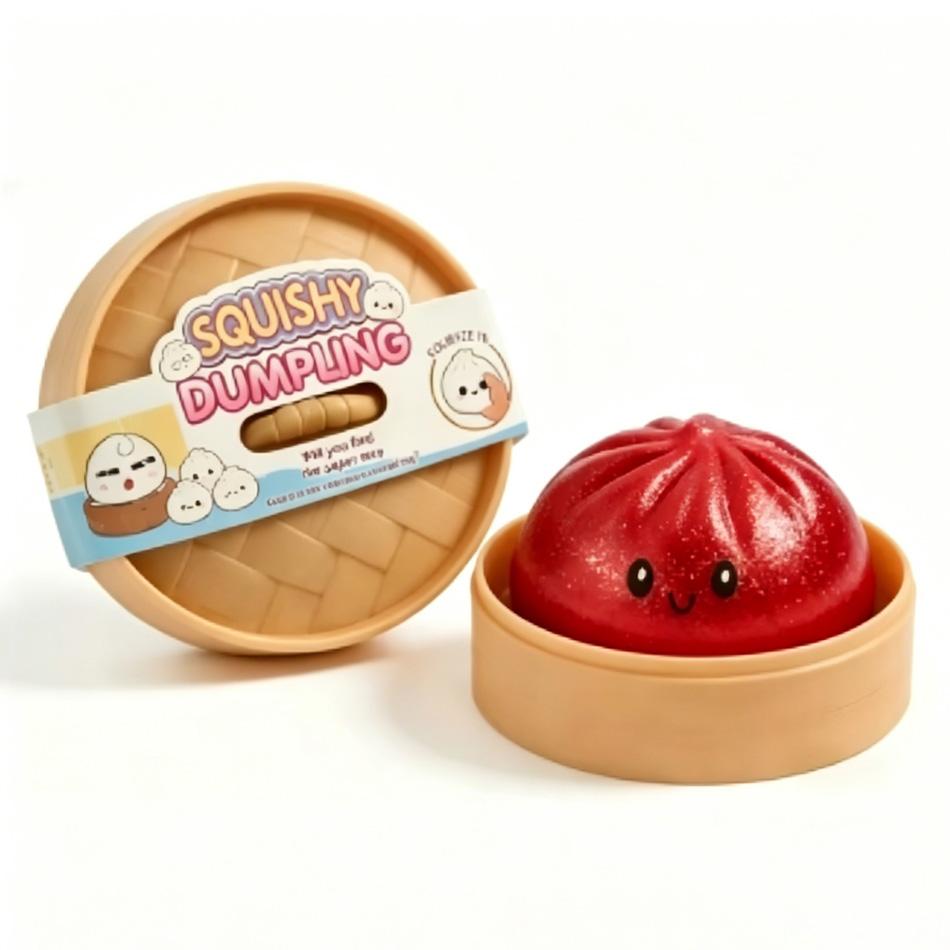 Dumpling Squishy Simulated Steamed Bun Squishy Stress Ball Colorful Food Squishy Sensory Fidget Toy Anti Stress Squeeze Balls