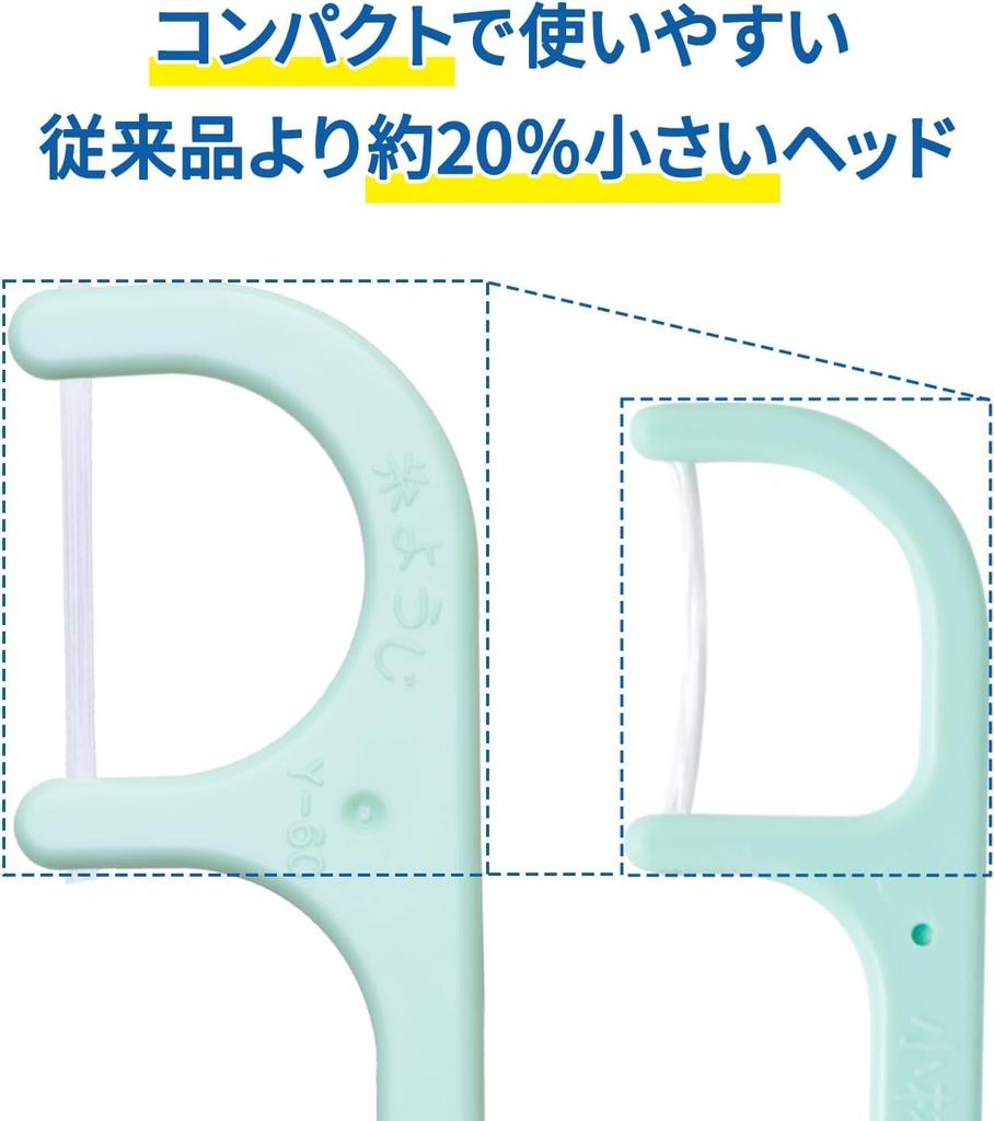 Kobayashi Pharmaceutical's Compact Head Dental Floss, 60 pieces x 3 packs (with bonus item) - Floss & Pick for Interdental Cleaning