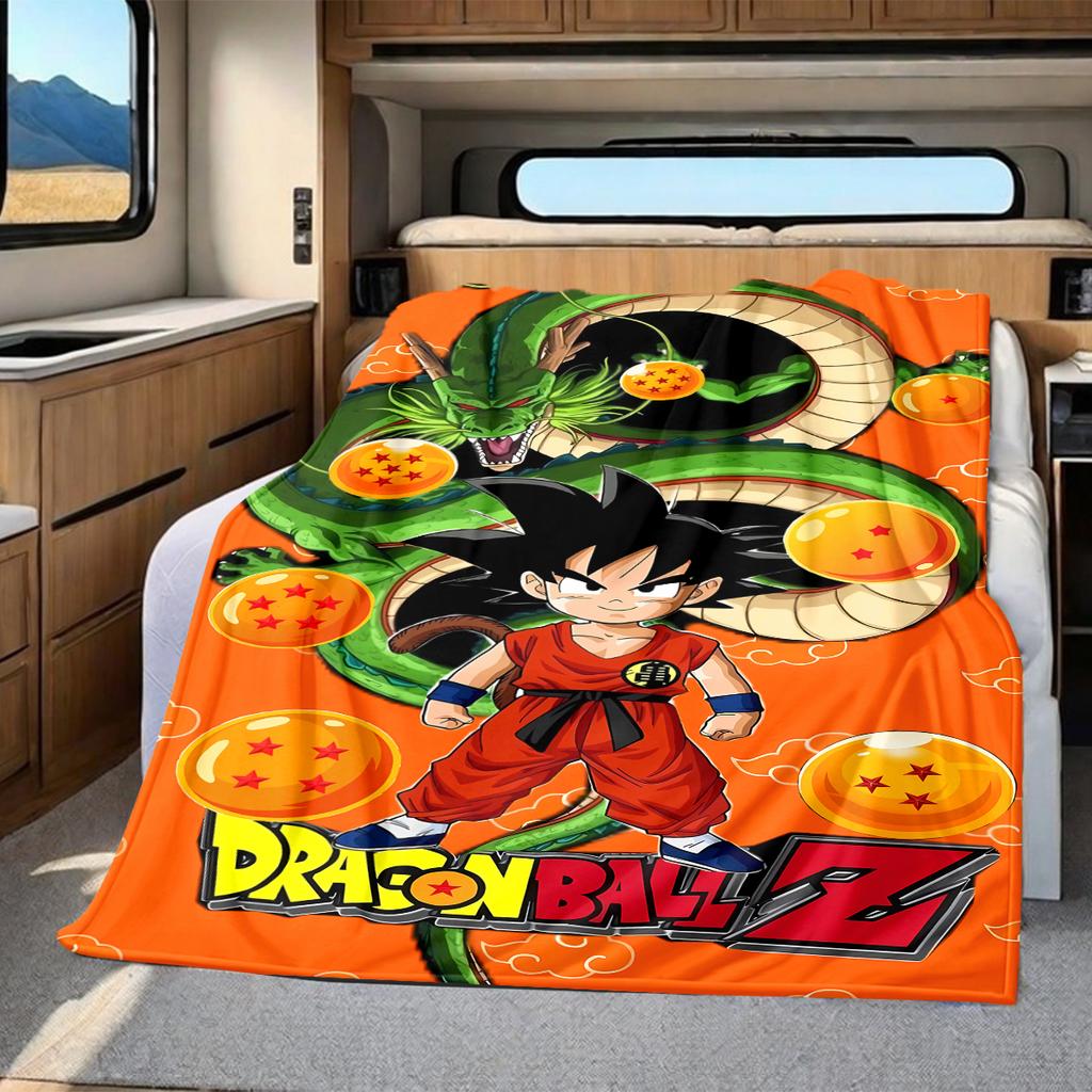 1 Stück Son Goku Druck Flanelldecke, Hohe Qualität für alle Jahreszeiten, Heimdekoration, Wärme und Komfort, Perfekt für Weihnachtsgeschenke
