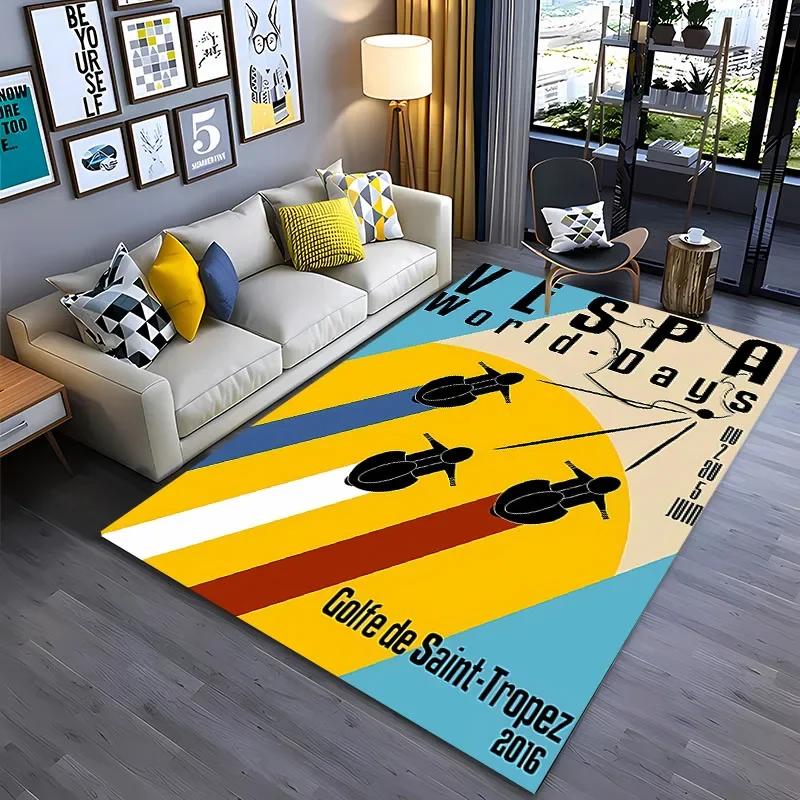

V-Vespa Moto Modern Fashion Carpet for Living Room Bedroom Sofa Area Rugs Kitchen Door Un-slip Floor Mats Alfombra Birthday Gift 70x100cm (28x39in)