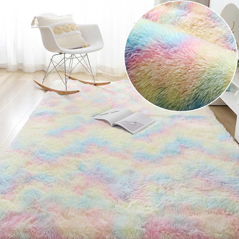 Soft Modern Pink Rugs Shaggy Fluffy Living Room Plush Carpets for Children Bedroom Bed Floor Foot Mats Nursery Kids Play Rugs