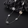 Fashion metal flower contrasting color necklace niche high-end design sweater chain simple long splicing sweater chain tide