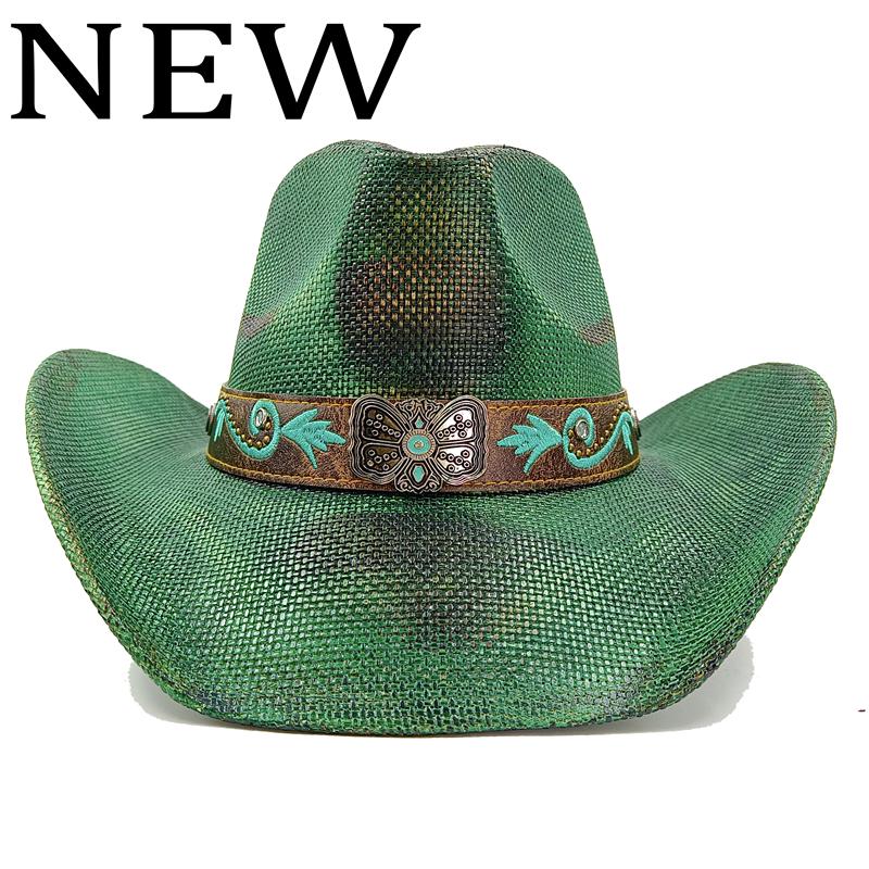 Thickened summer cowboy hat sun hat black summer thickened sun hat cowboy straw hat men and women beach hat