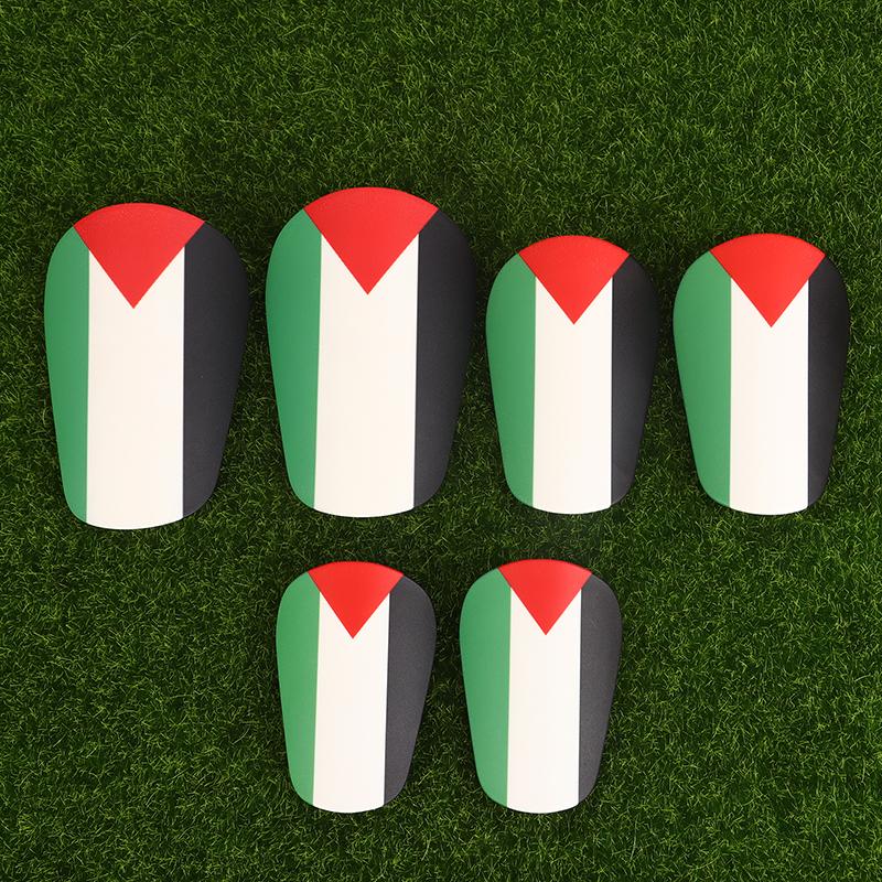 1Pair Palestine Flag Mini Soccer Shin Pads Wear-resistant Shock Absorbing Leg Protector For Kids Adult Football Guard
