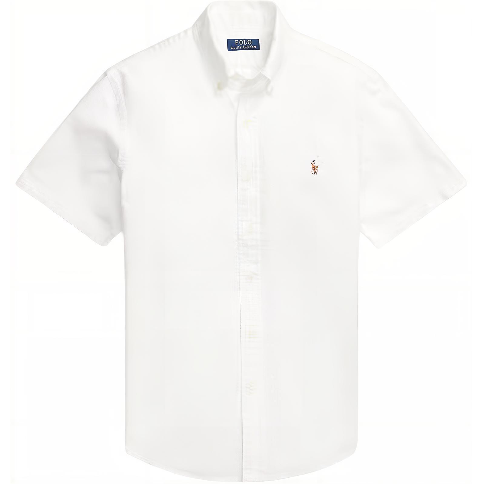 

Polo Ralph Lauren Рубашка с вышивкой логотипа, на пуговицах, с коротким рукавом, мужская, белая 710850782-010 M