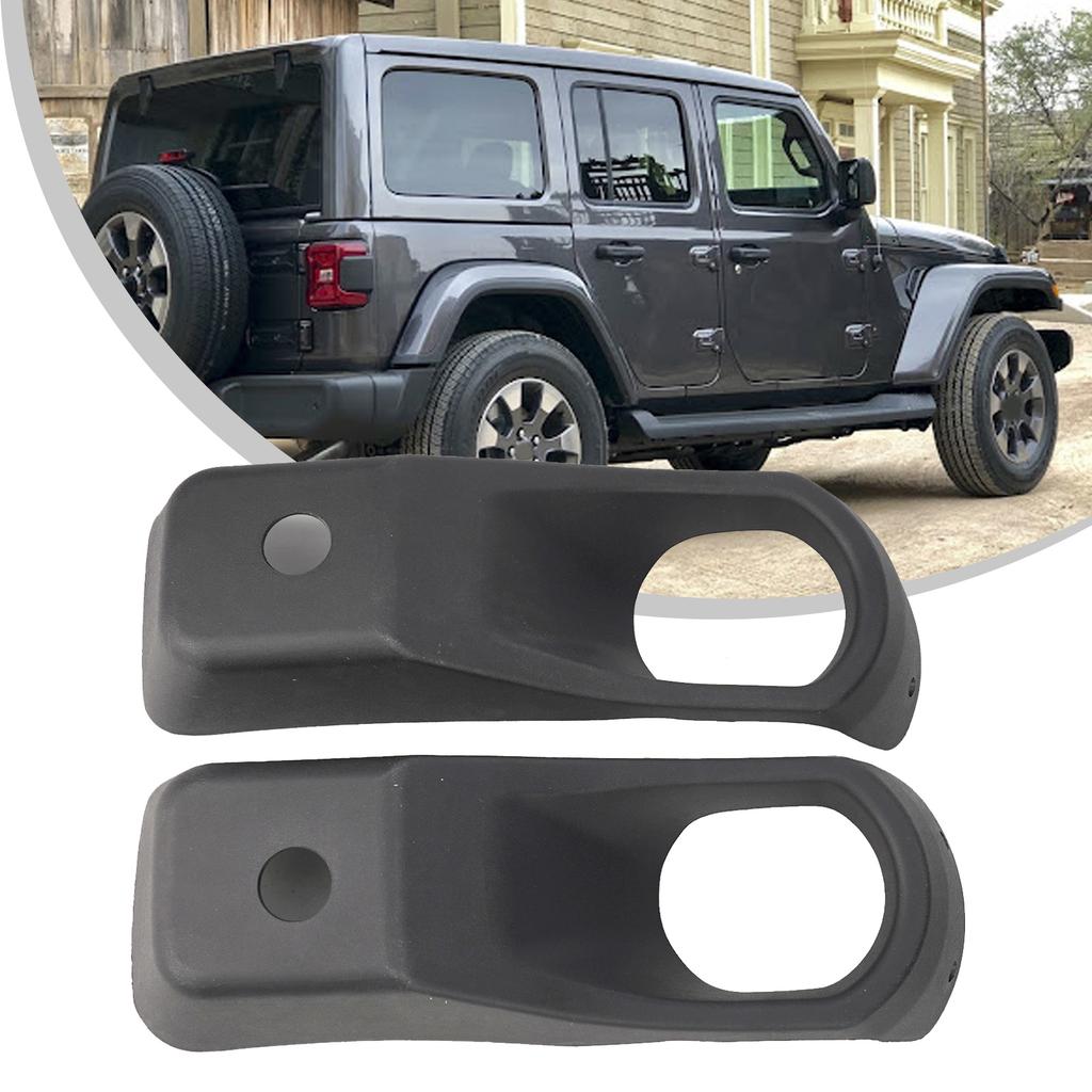 High Quality Car Accessories Car Light Cover Light Cap 1 Pair ABS Black Fog Lamp Bezel Fog Light Front Bumper For JEEP