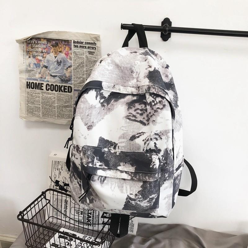 Leisure Capacity Large Backpack With Letter Graffiti Print Design For Use Daily