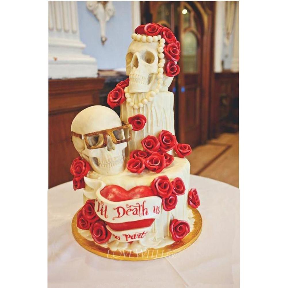 Forma do pieczenia Kreatywna Maska Czaszki Seria Kości Silikonowa Forma do pieczenia Fondantu Na ciasta Pizze