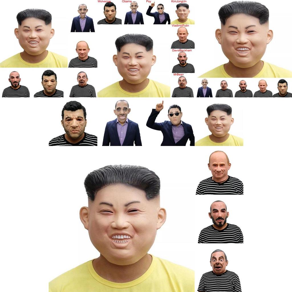 Kim Un Jong Trump Menselijk Gezicht Masker Latex Halloween Feest Masker Kostuum Verkleed