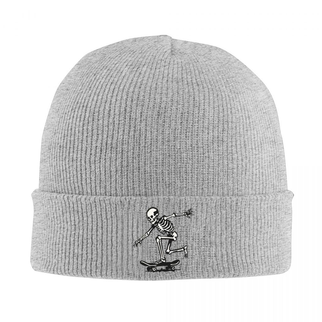 Cool Skeleton Skateboard Warm Knitted Cap Hip Hop Bonnet Hat Autumn Winter Outdoor Beanies Hats for Unisex Adult