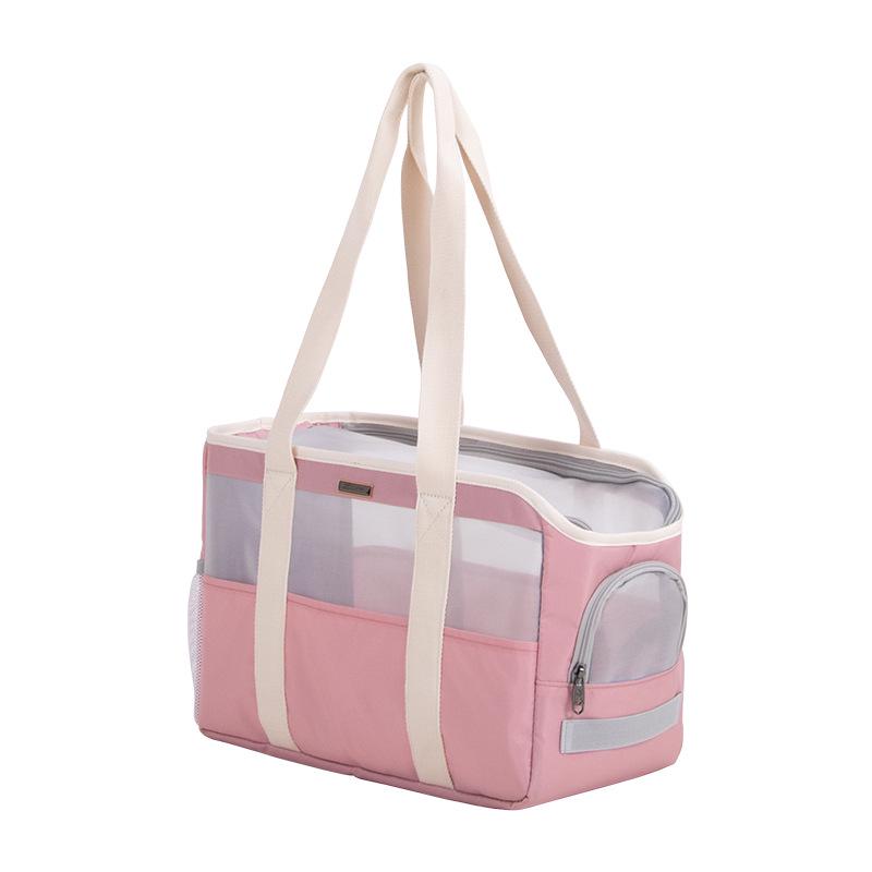 DODOPET Breathable Cat & Small Dog Travel Carrier - Portable, Lightweight, Handheld Bag for Summer Outings One Size розовый