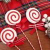 Christmas Lollipop Ornaments Plastic Glittery Candy Cane Xmas Tree Hanging Pendants Home Party Festival New Year Decors Gifts
