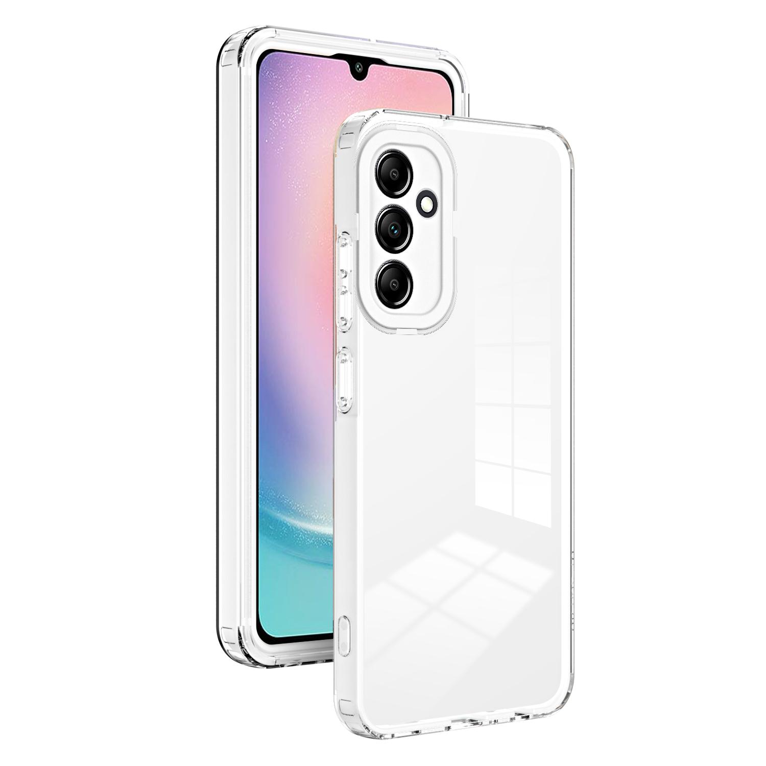 

3-in-1 TPU PC Case for Samsung Galaxy A24 4G (162.1 x 77.6 x 8.3mm) Anti-Drop Phone Cover with PC Camera Frame White