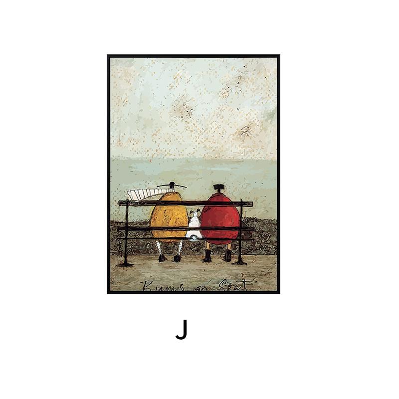 Cute Cartoon Happy Family Lover Painting On Canvas Happiness Love Posters and Prints for Living Room Bedroom Decor Wall Art