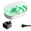 Water Pump Bird Bath Tub for Small Companion Birds, Plastic Bath Tray with Clear Wall for Routine Indoor Cleaning