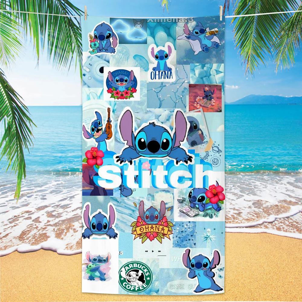 American Cartoon Figure Print Thick Microfiber Beach Towel Quick Dry Bath Blanket For Kids